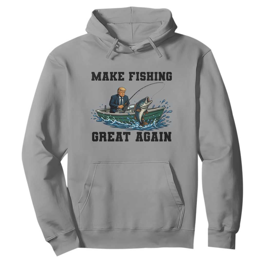 Funny Trump Hoodie Make Fishing Great Again American Flag Gift TS12 Sport Gray Print Your Wear