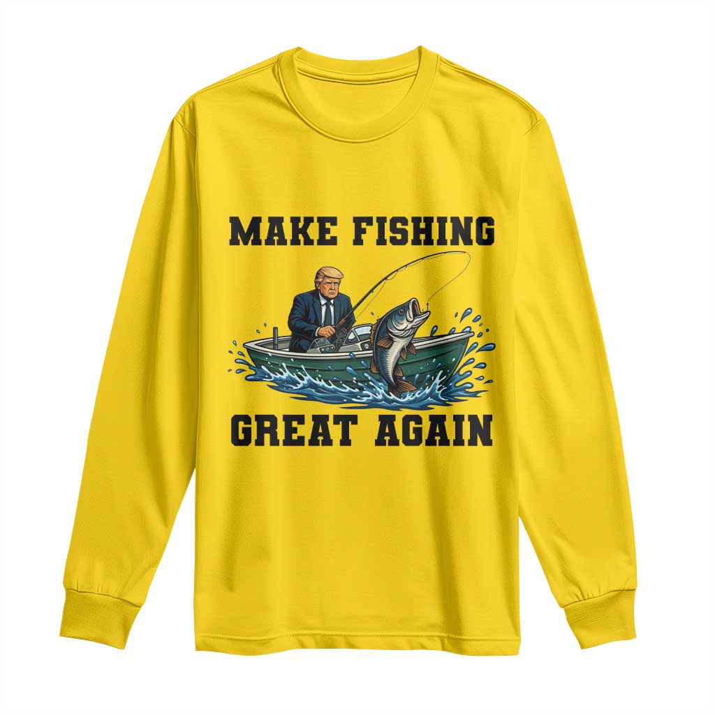 Funny Trump Long Sleeve Shirt Make Fishing Great Again American Flag Gift TS12 Daisy Print Your Wear
