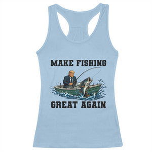 Funny Trump Racerback Tank Top Make Fishing Great Again American Flag Gift TS12 Light Blue Print Your Wear