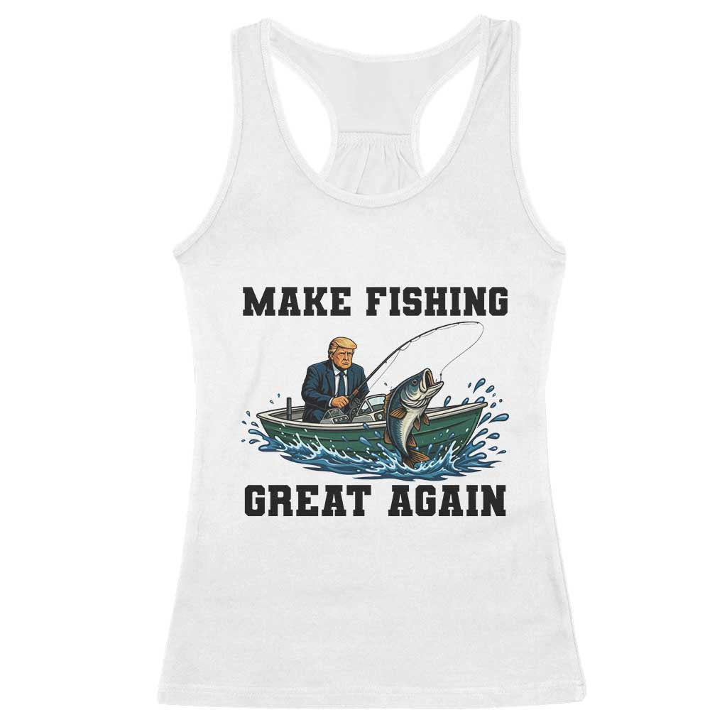 Funny Trump Racerback Tank Top Make Fishing Great Again American Flag Gift TS12 White Print Your Wear