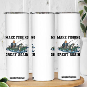 Funny Trump Skinny Tumbler Make Fishing Great Again American Flag Gift TS12 Print Your Wear