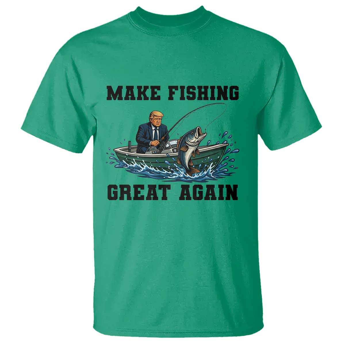 Funny Trump T Shirt Make Fishing Great Again American Flag Gift TS12 Irish Green Print Your Wear