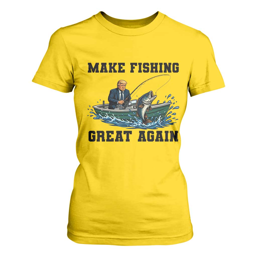 Funny Trump T Shirt For Women Make Fishing Great Again American Flag Gift TS12 Daisy Print Your Wear
