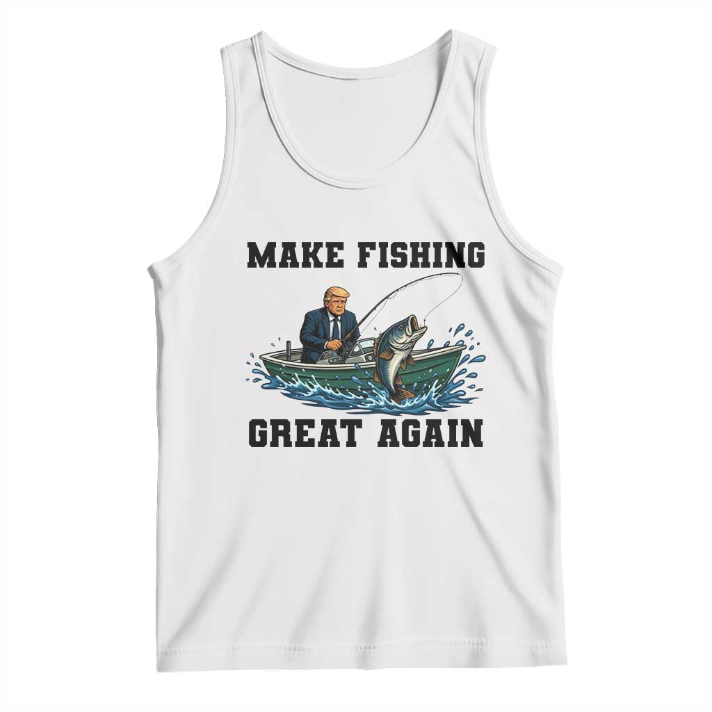Funny Trump Tank Top Make Fishing Great Again American Flag Gift TS12 White Print Your Wear