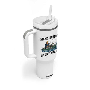 Funny Trump Tumbler With Handle Make Fishing Great Again American Flag Gift TS12 Print Your Wear