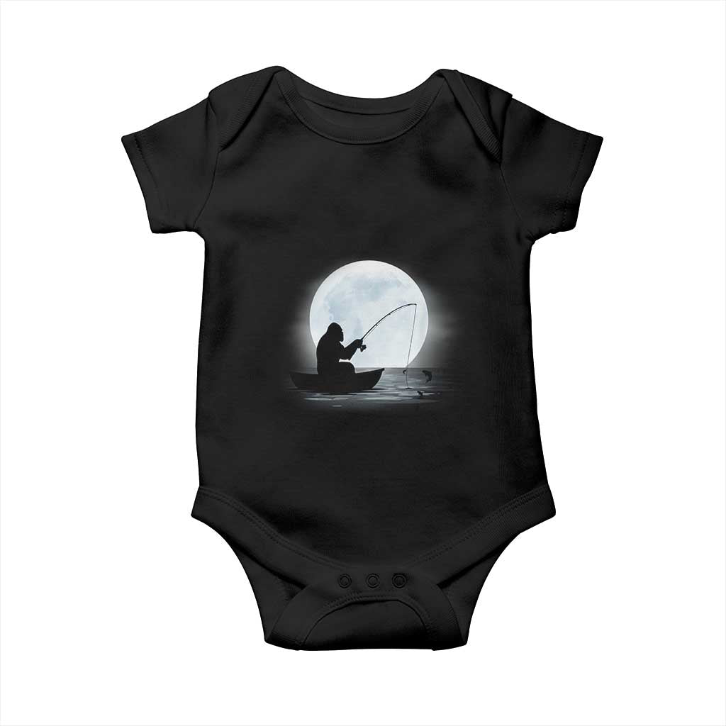 Funny Fisherman Gift Baby Onesie Bigfoot Fishing TS12 Black Print Your Wear