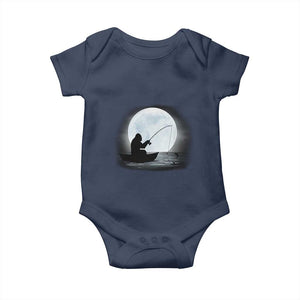 Funny Fisherman Gift Baby Onesie Bigfoot Fishing TS12 Navy Print Your Wear