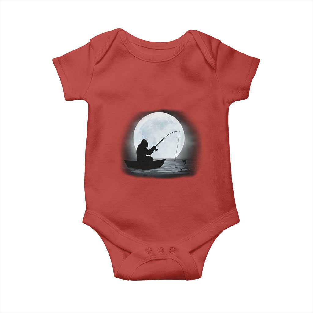 Funny Fisherman Gift Baby Onesie Bigfoot Fishing TS12 Red Print Your Wear