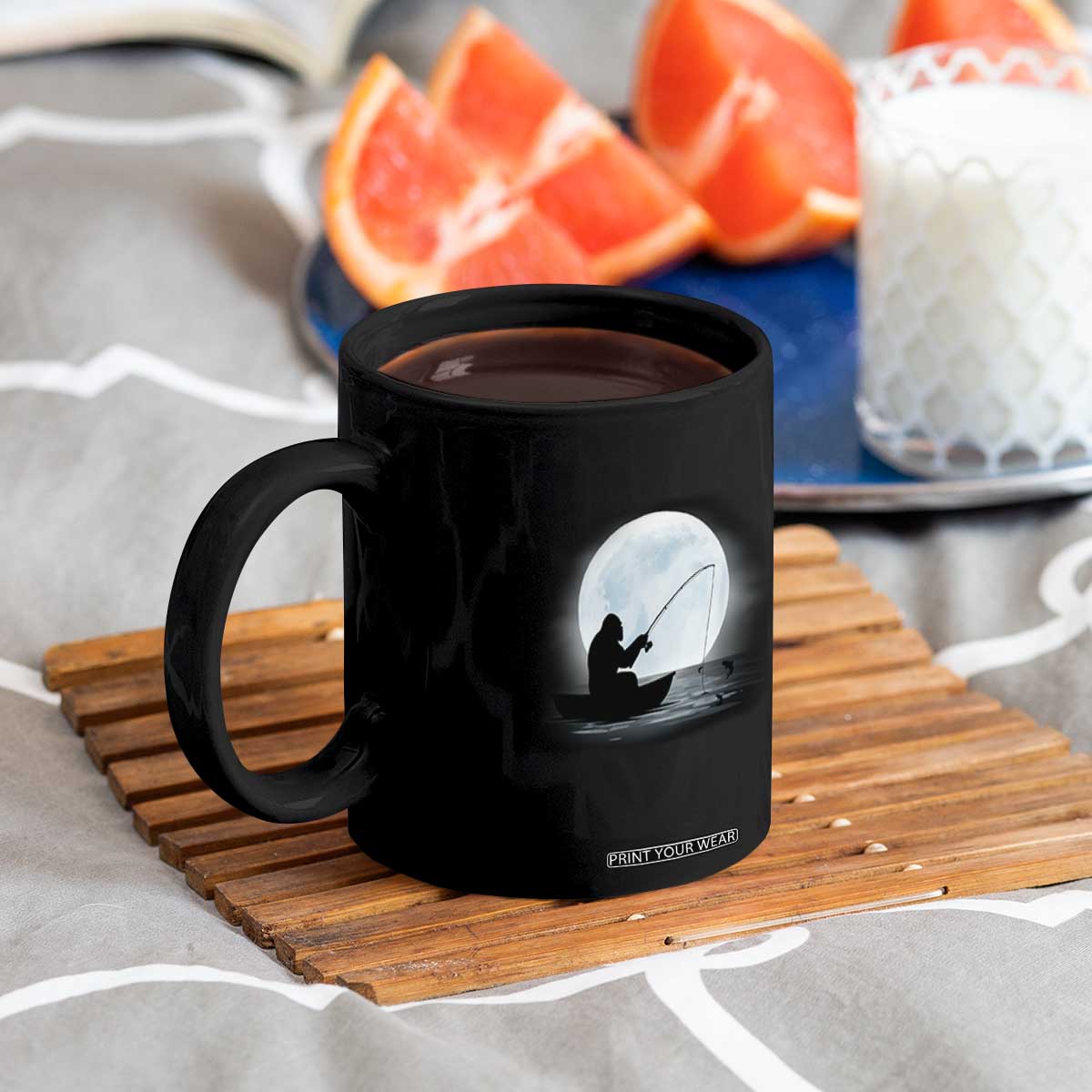 Funny Fisherman Gift Coffee Mug Bigfoot Fishing TS12 Print Your Wear
