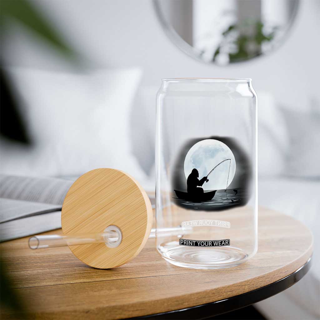 Funny Fisherman Gift Glass Can Bigfoot Fishing TS12 Print Your Wear