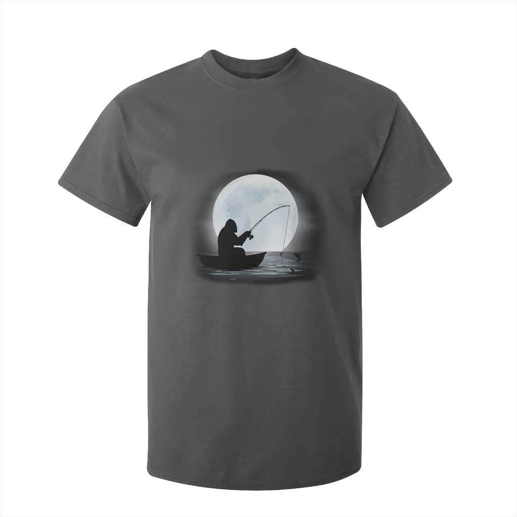 Funny Fisherman Gift T Shirt For Kid Bigfoot Fishing TS12 Dark Heather Print Your Wear