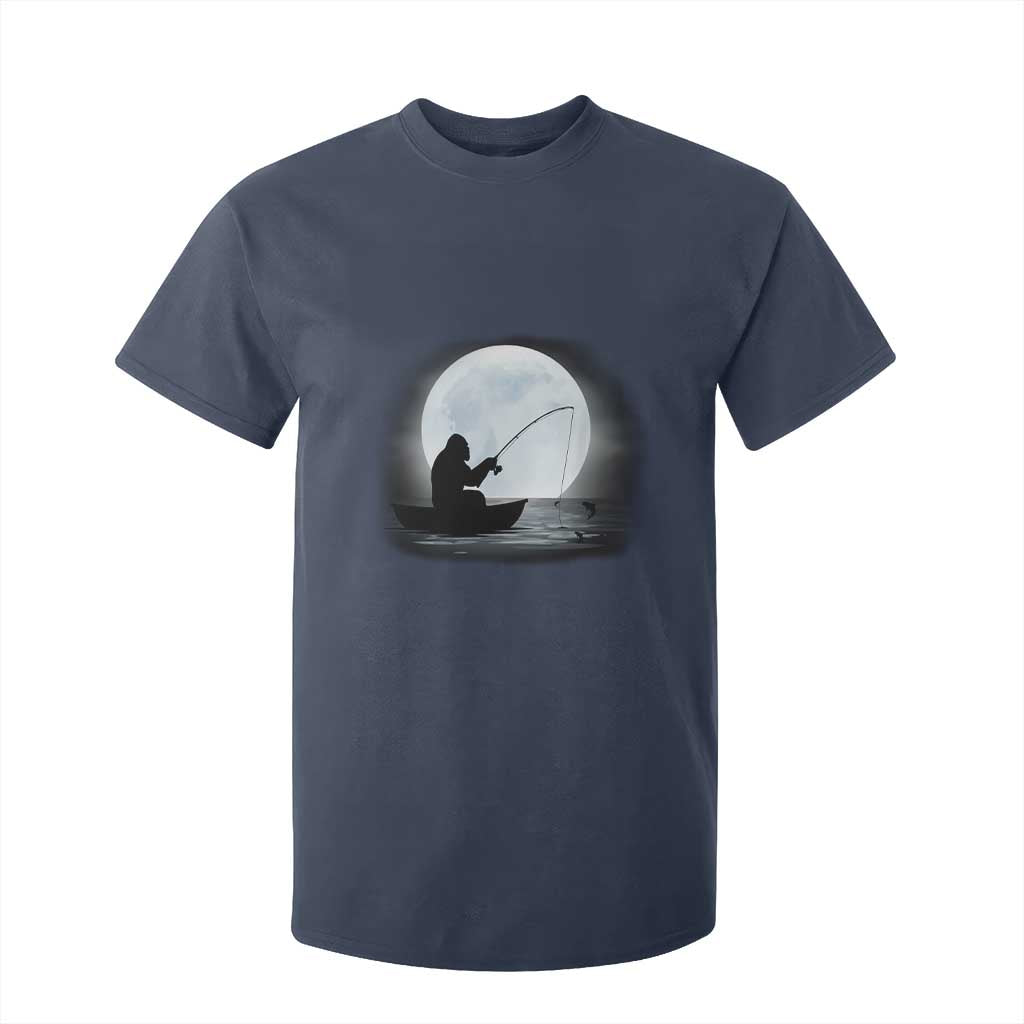 Funny Fisherman Gift T Shirt For Kid Bigfoot Fishing TS12 Navy Print Your Wear