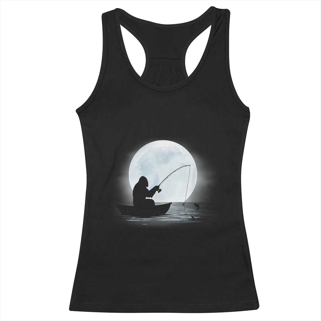 Funny Fisherman Gift Racerback Tank Top Bigfoot Fishing TS12 Black Print Your Wear