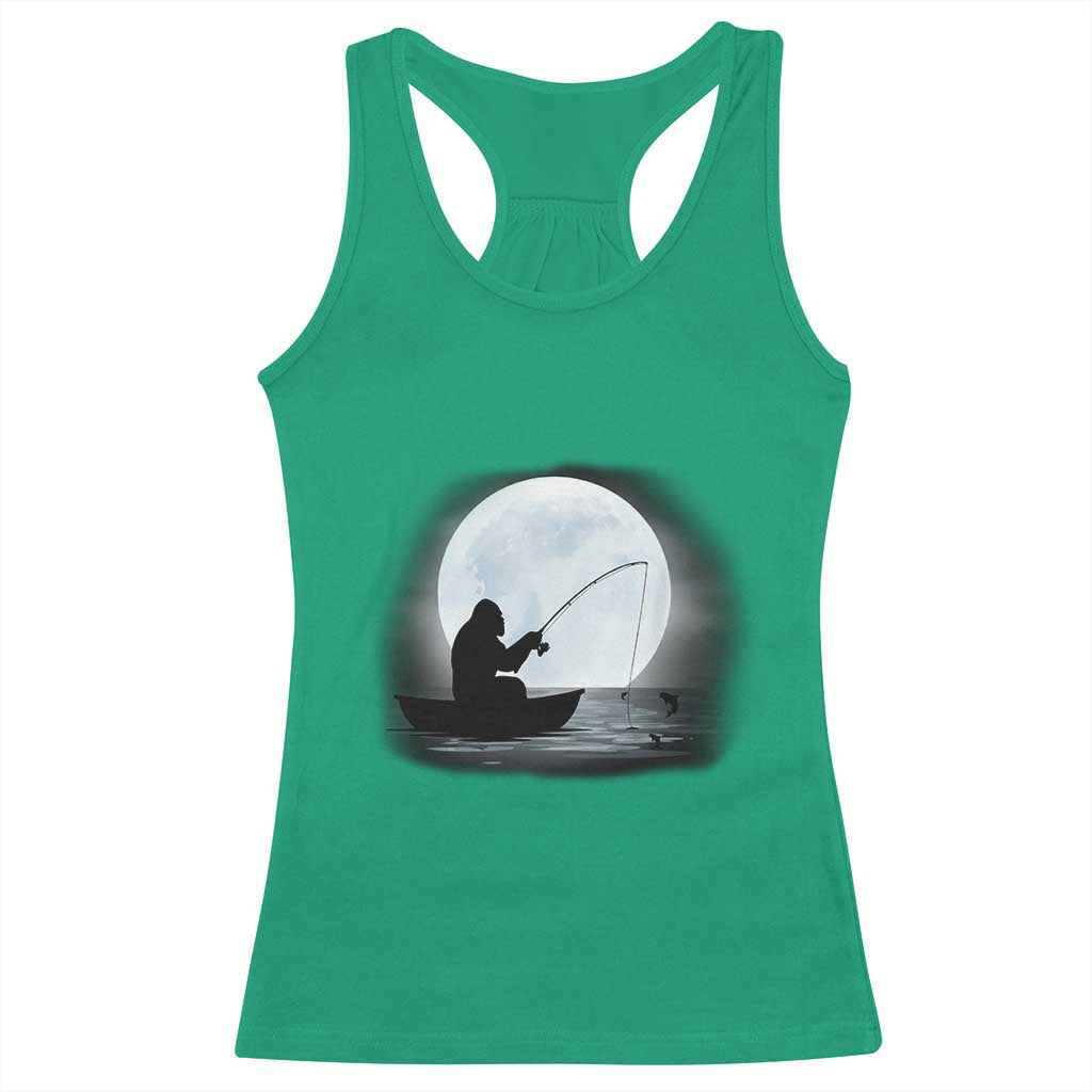 Funny Fisherman Gift Racerback Tank Top Bigfoot Fishing TS12 Irish Green Print Your Wear