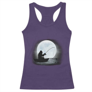 Funny Fisherman Gift Racerback Tank Top Bigfoot Fishing TS12 Purple Print Your Wear