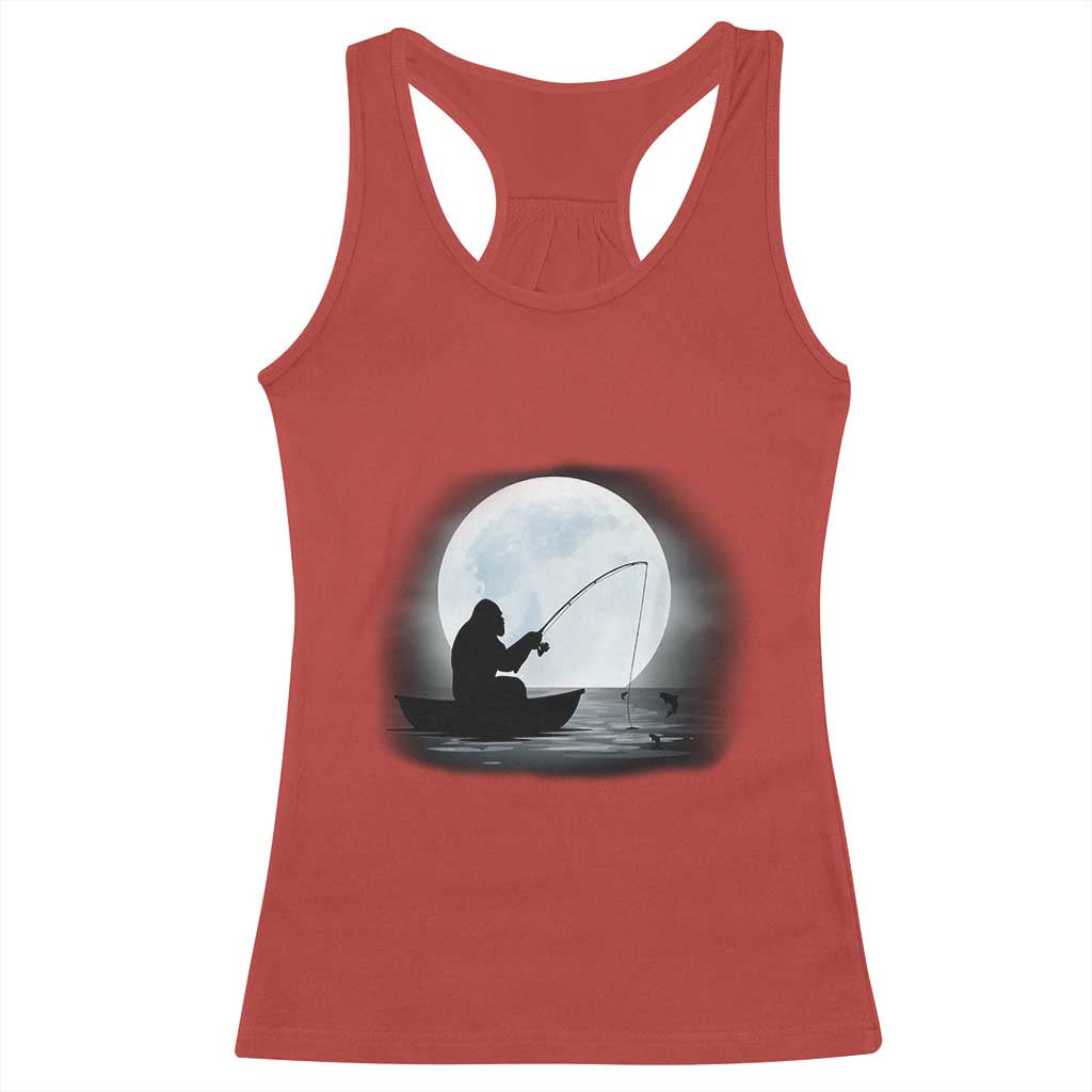 Funny Fisherman Gift Racerback Tank Top Bigfoot Fishing TS12 Red Print Your Wear