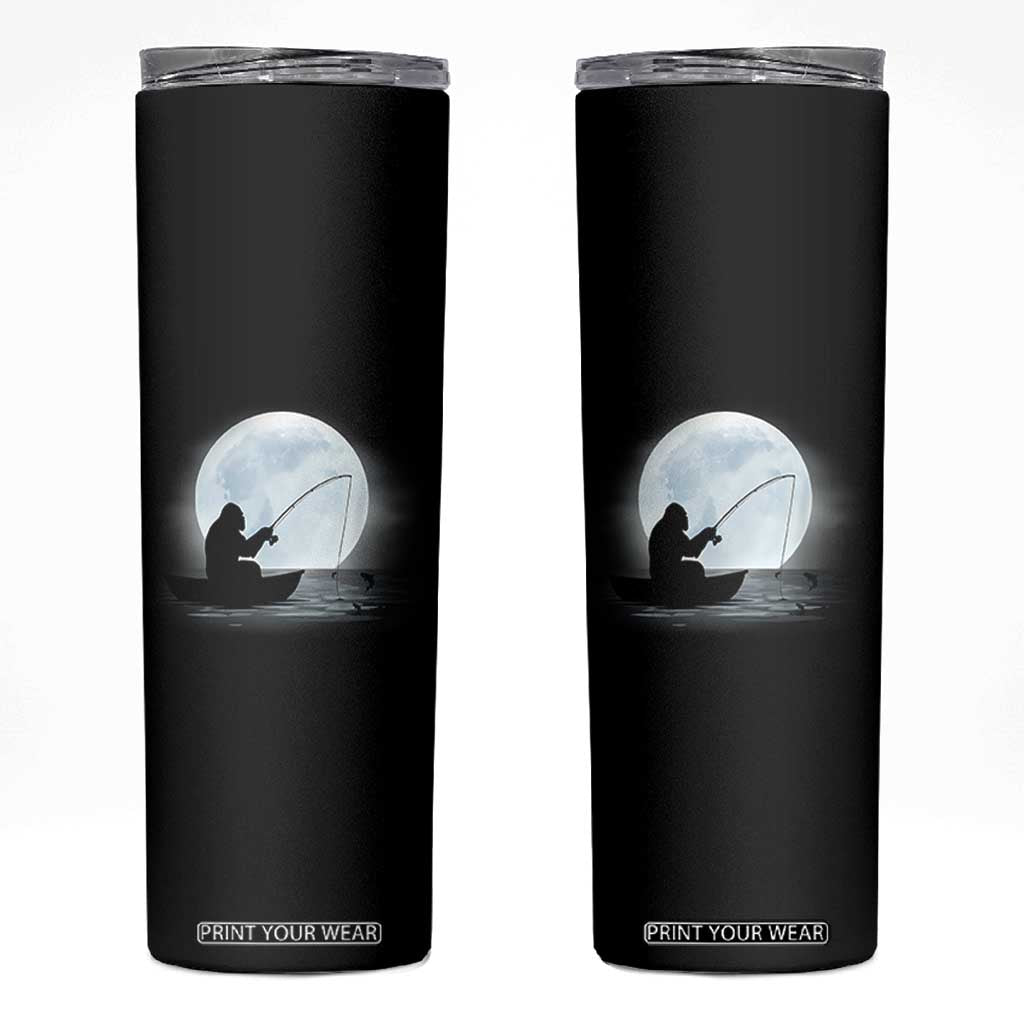 Funny Fisherman Gift Skinny Tumbler Bigfoot Fishing TS12 Black Print Your Wear