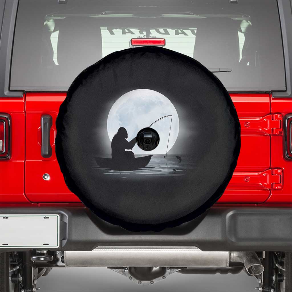 Funny Fisherman Gift Spare Tire Cover Bigfoot Fishing TS12 Black Print Your Wear