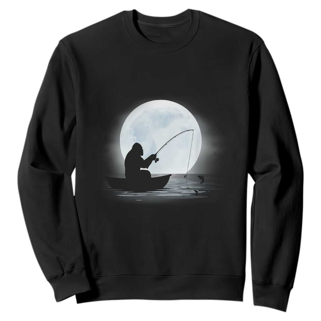 Funny Fisherman Gift Sweatshirt Bigfoot Fishing TS12 Black Print Your Wear