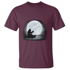 Funny Fisherman Gift T Shirt Bigfoot Fishing TS12 Maroon Print Your Wear
