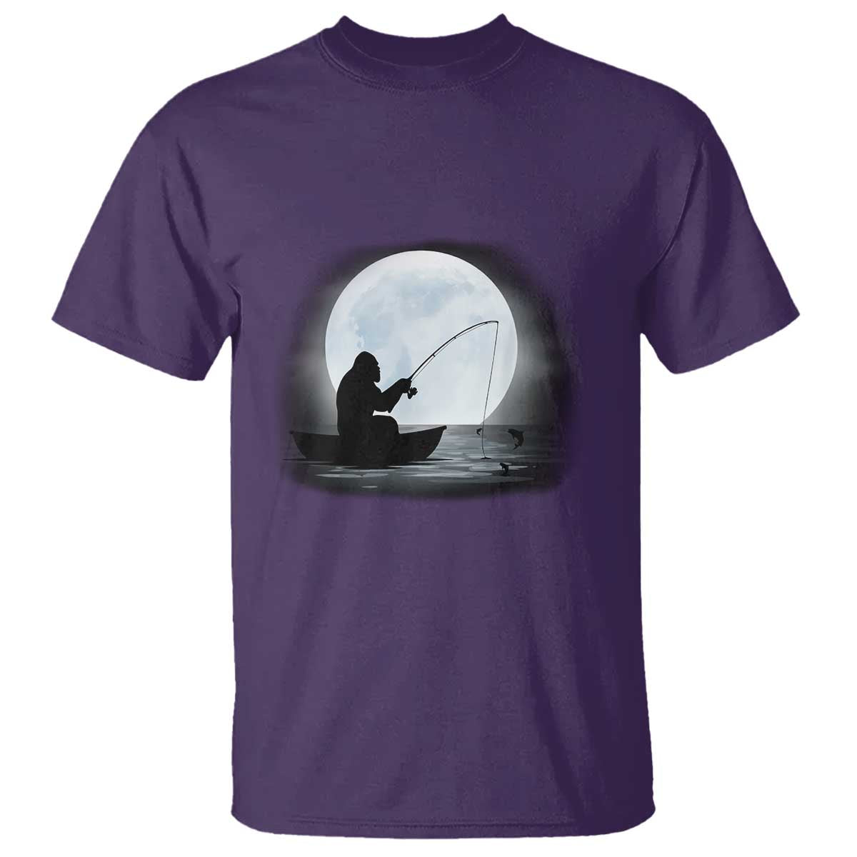 Funny Fisherman Gift T Shirt Bigfoot Fishing TS12 Purple Print Your Wear