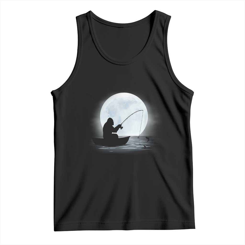 Funny Fisherman Gift Tank Top Bigfoot Fishing TS12 Black Print Your Wear