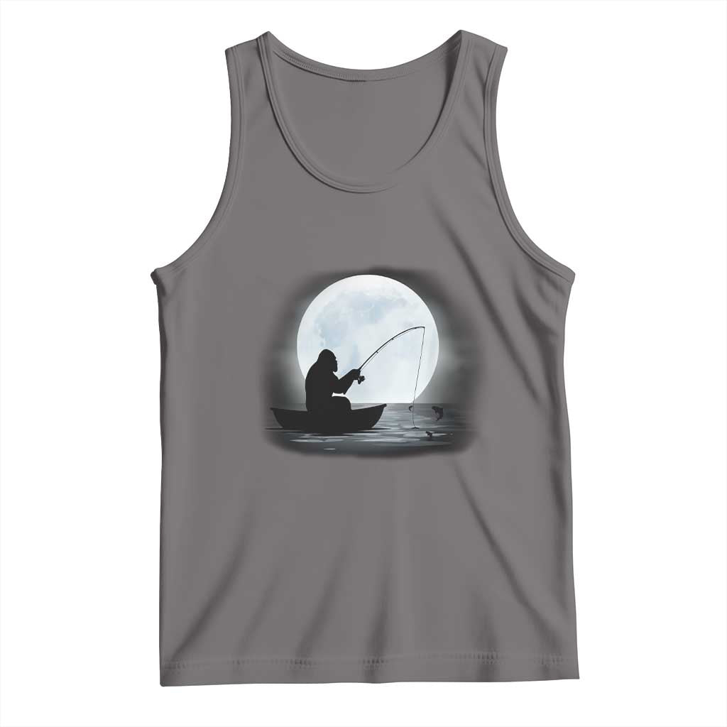 Funny Fisherman Gift Tank Top Bigfoot Fishing TS12 Deep Heather Print Your Wear