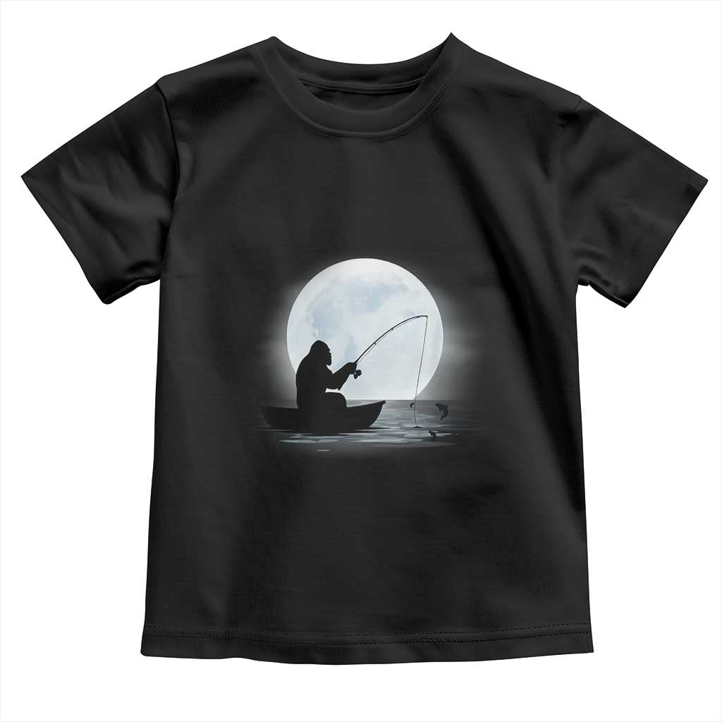 Funny Fisherman Gift Toddler T Shirt Bigfoot Fishing TS12 Black Print Your Wear