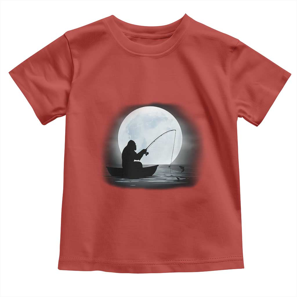 Funny Fisherman Gift Toddler T Shirt Bigfoot Fishing TS12 Red Print Your Wear