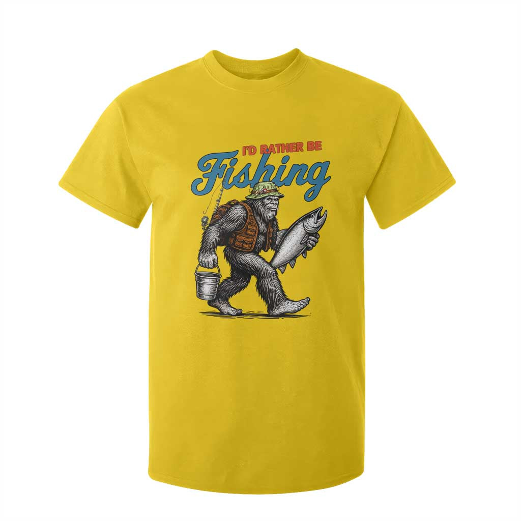 Id Rather Be Fishing T Shirt For Kid Funny Bigfoot Fishing TS12 Daisy Print Your Wear