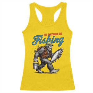 Id Rather Be Fishing Racerback Tank Top Funny Bigfoot Fishing TS12 Daisy Print Your Wear