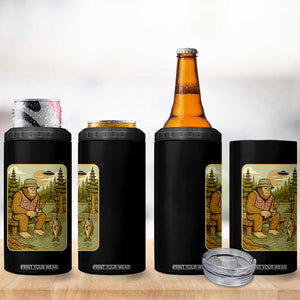 Funny Bigfoot Alien 4 in 1 Can Cooler Tumbler Fishing Lover Gift TS12 Print Your Wear