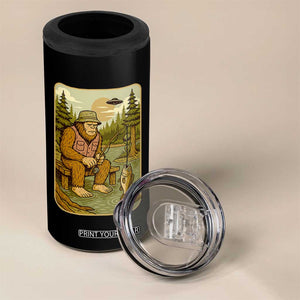 Funny Bigfoot Alien 4 in 1 Can Cooler Tumbler Fishing Lover Gift TS12 Print Your Wear