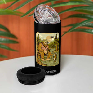 Funny Bigfoot Alien 4 in 1 Can Cooler Tumbler Fishing Lover Gift TS12 Print Your Wear