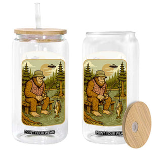 Funny Bigfoot Alien Glass Can Fishing Lover Gift TS12 Print Your Wear