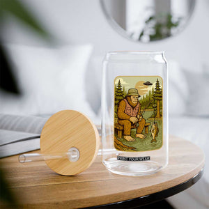 Funny Bigfoot Alien Glass Can Fishing Lover Gift TS12 Print Your Wear