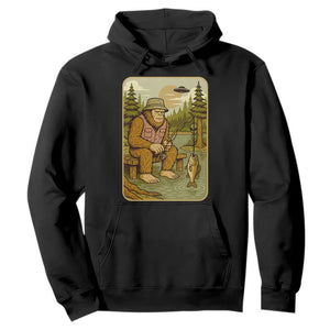 Funny Bigfoot Alien Hoodie Fishing Lover Gift TS12 Black Print Your Wear
