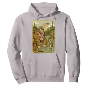 Funny Bigfoot Alien Hoodie Fishing Lover Gift TS12 Ice Gray Print Your Wear