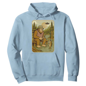 Funny Bigfoot Alien Hoodie Fishing Lover Gift TS12 Light Blue Print Your Wear