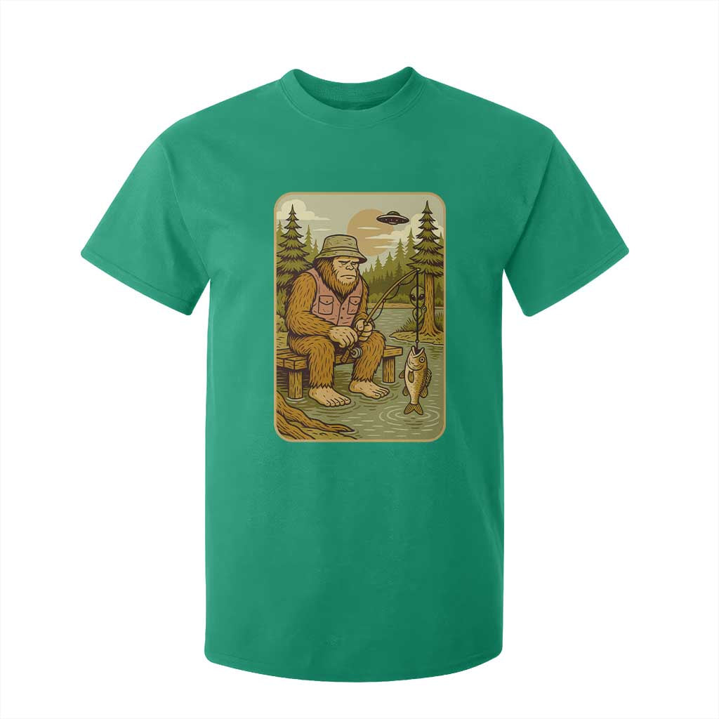 Funny Bigfoot Alien T Shirt For Kid Fishing Lover Gift TS12 Irish Green Print Your Wear