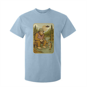 Funny Bigfoot Alien T Shirt For Kid Fishing Lover Gift TS12 Light Blue Print Your Wear