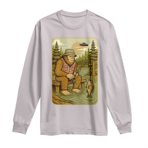 Funny Bigfoot Alien Long Sleeve Shirt Fishing Lover Gift TS12 Ice Gray Print Your Wear