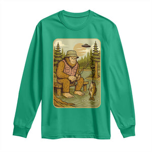 Funny Bigfoot Alien Long Sleeve Shirt Fishing Lover Gift TS12 Irish Green Print Your Wear
