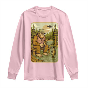 Funny Bigfoot Alien Long Sleeve Shirt Fishing Lover Gift TS12 Light Pink Print Your Wear