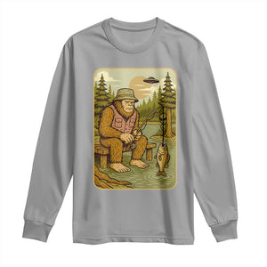 Funny Bigfoot Alien Long Sleeve Shirt Fishing Lover Gift TS12 Sport Gray Print Your Wear