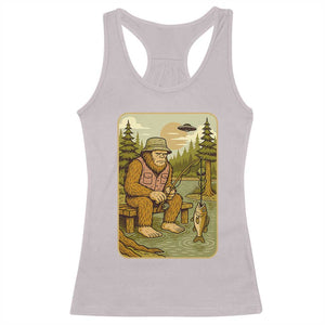 Funny Bigfoot Alien Racerback Tank Top Fishing Lover Gift TS12 Ice Gray Print Your Wear