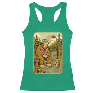 Funny Bigfoot Alien Racerback Tank Top Fishing Lover Gift TS12 Irish Green Print Your Wear