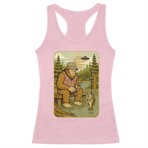 Funny Bigfoot Alien Racerback Tank Top Fishing Lover Gift TS12 Light Pink Print Your Wear