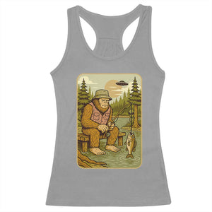 Funny Bigfoot Alien Racerback Tank Top Fishing Lover Gift TS12 Sport Gray Print Your Wear