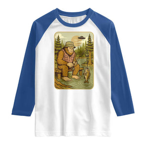 Funny Bigfoot Alien Raglan Shirt Fishing Lover Gift TS12 White Royal Print Your Wear